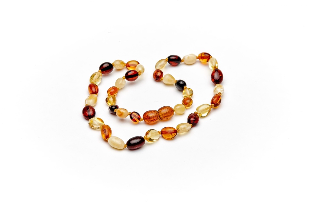 Collier Ambre Bébé - Perles ovales - Multicolore - Ysao