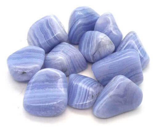 Calcédoine bleue de Namibie - Pierre roulée